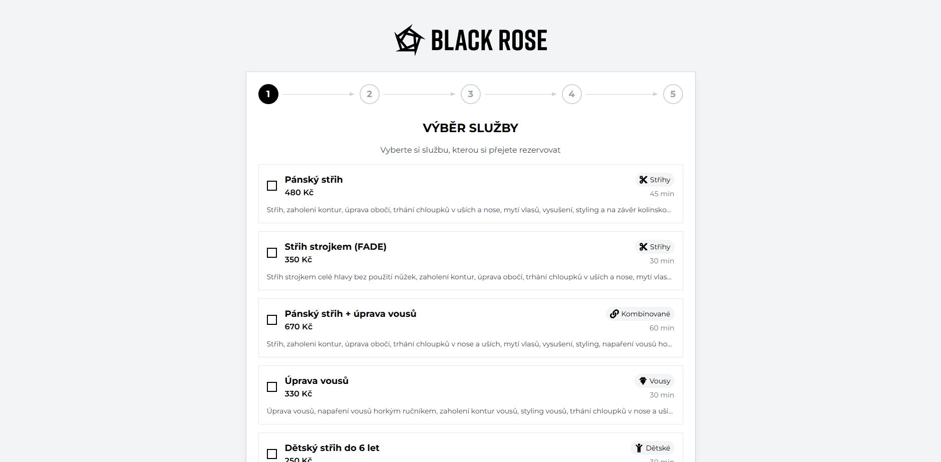 Black Rose Barbershop - úvodní pohled