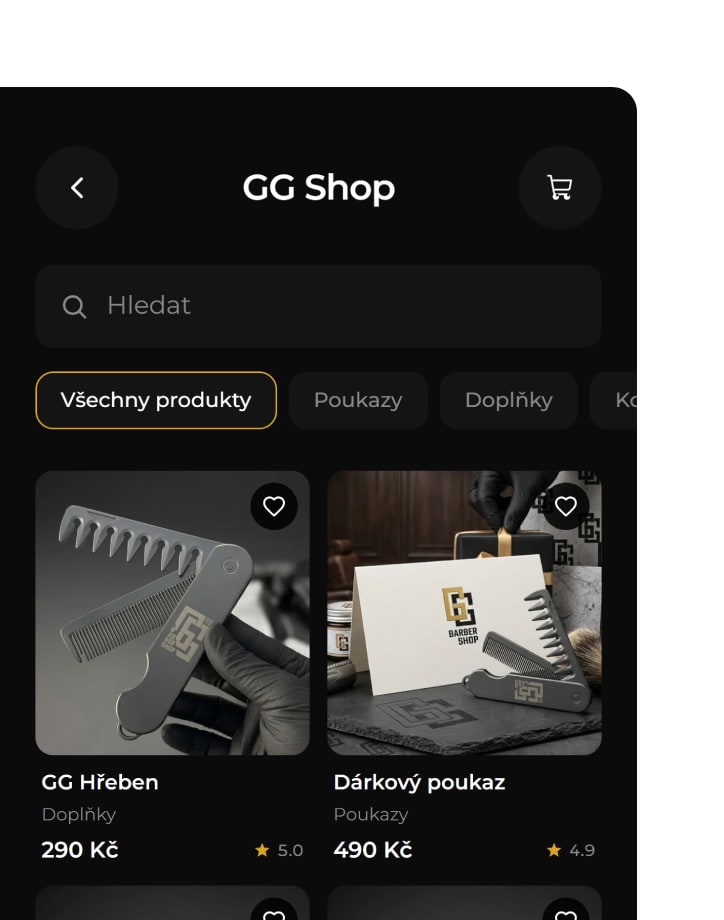 GG Barbershop - koncept aplikace 4