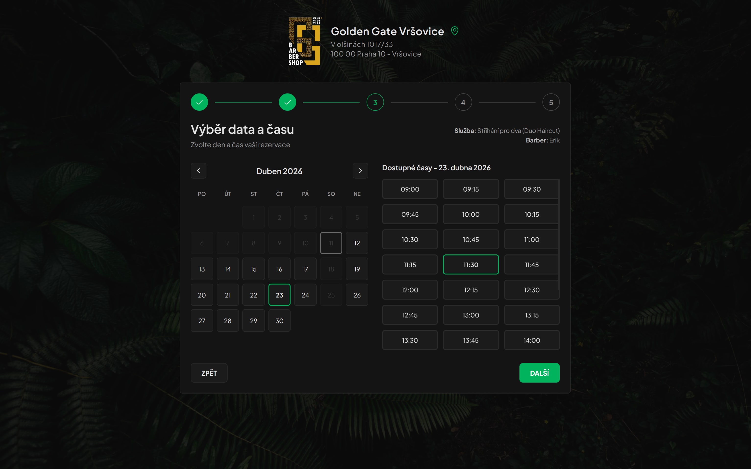 GG Barbershop - koncept aplikace 3