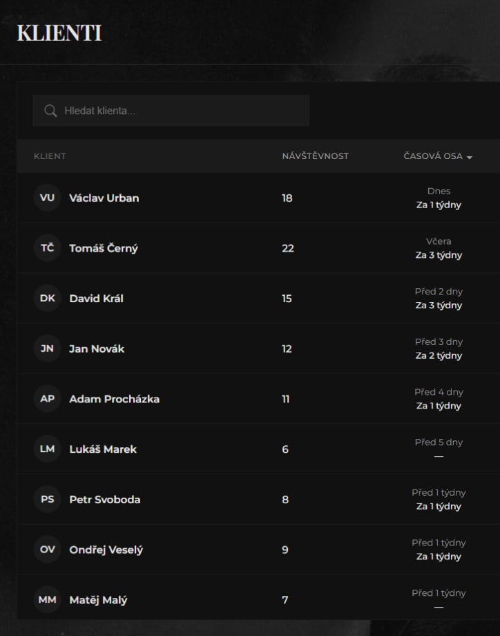 Vision Barber – rezervační systém 2