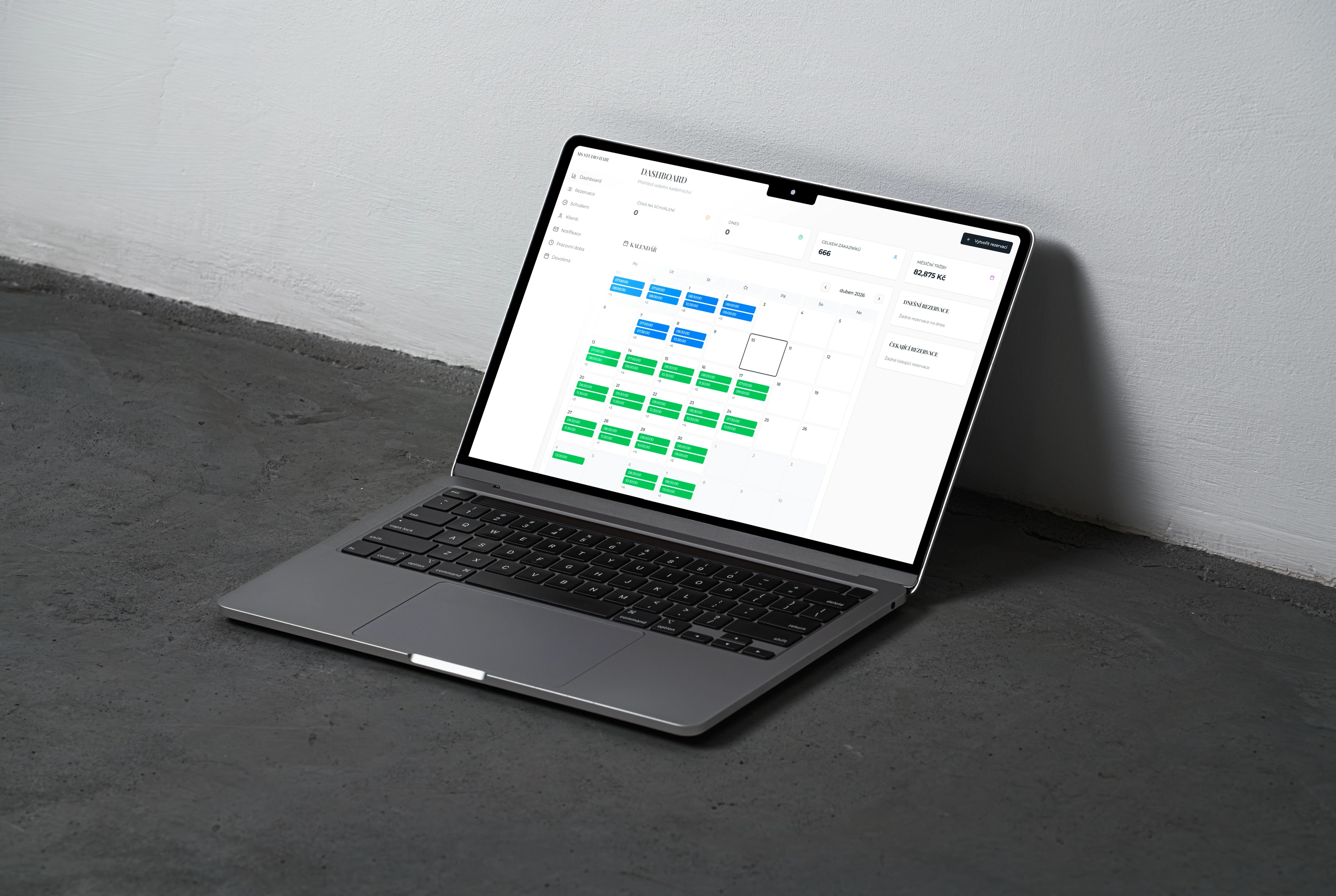 Náhled webu a rezervačního systému MS Studio Hair